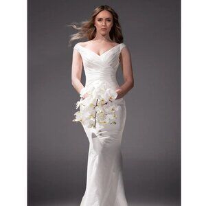 Romona Keveza L2421 Ivory Pleated Mermaid Wedding Gown